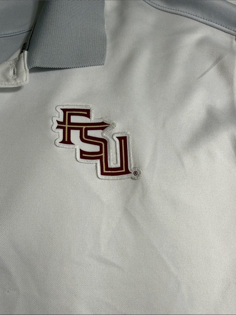 Nike White & Gray FSU Men's Polo Shirt - Picture 2 of 8